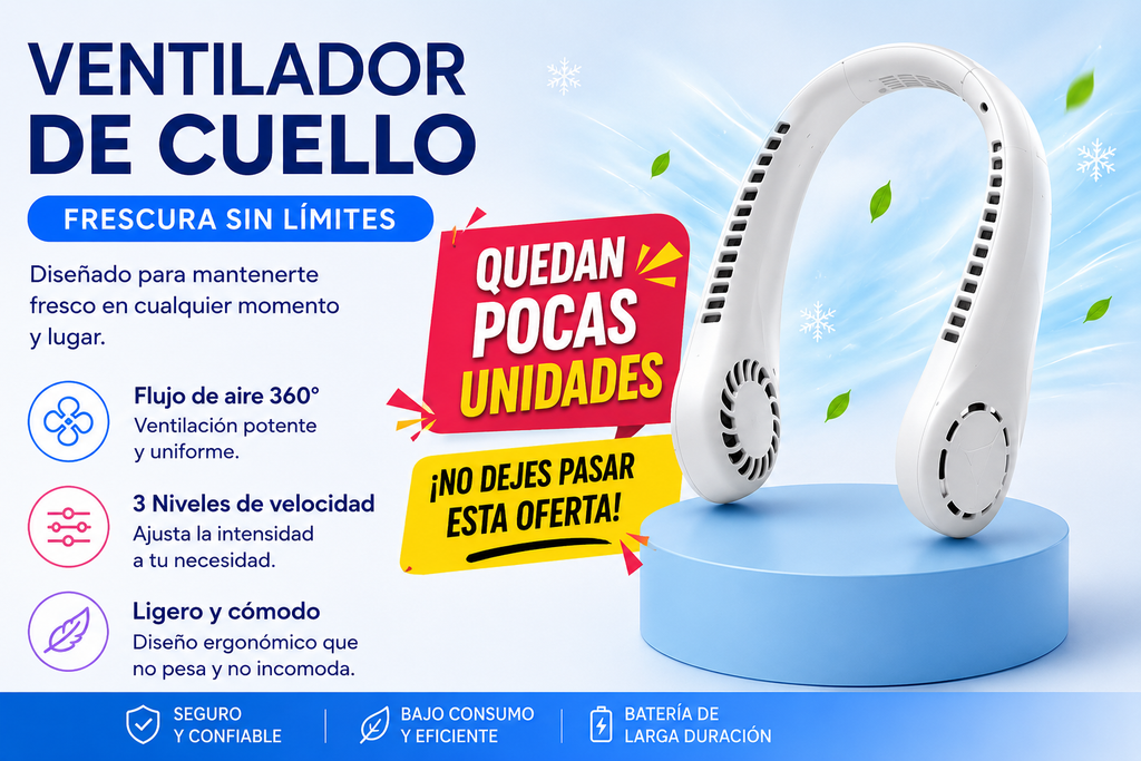 Ventilador De Cuello, fresco en todas partes